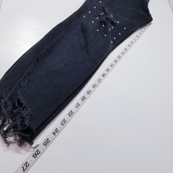 J Brand Jeans ALANA High Rise Crop Provocative Stud Distressed Raw Hem - Picture 8 of 14